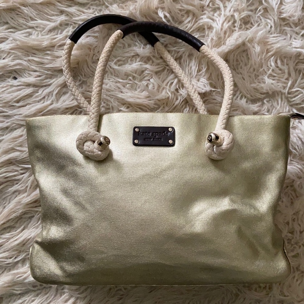 Kate Spade Tote bag. Canvas light metallic gold